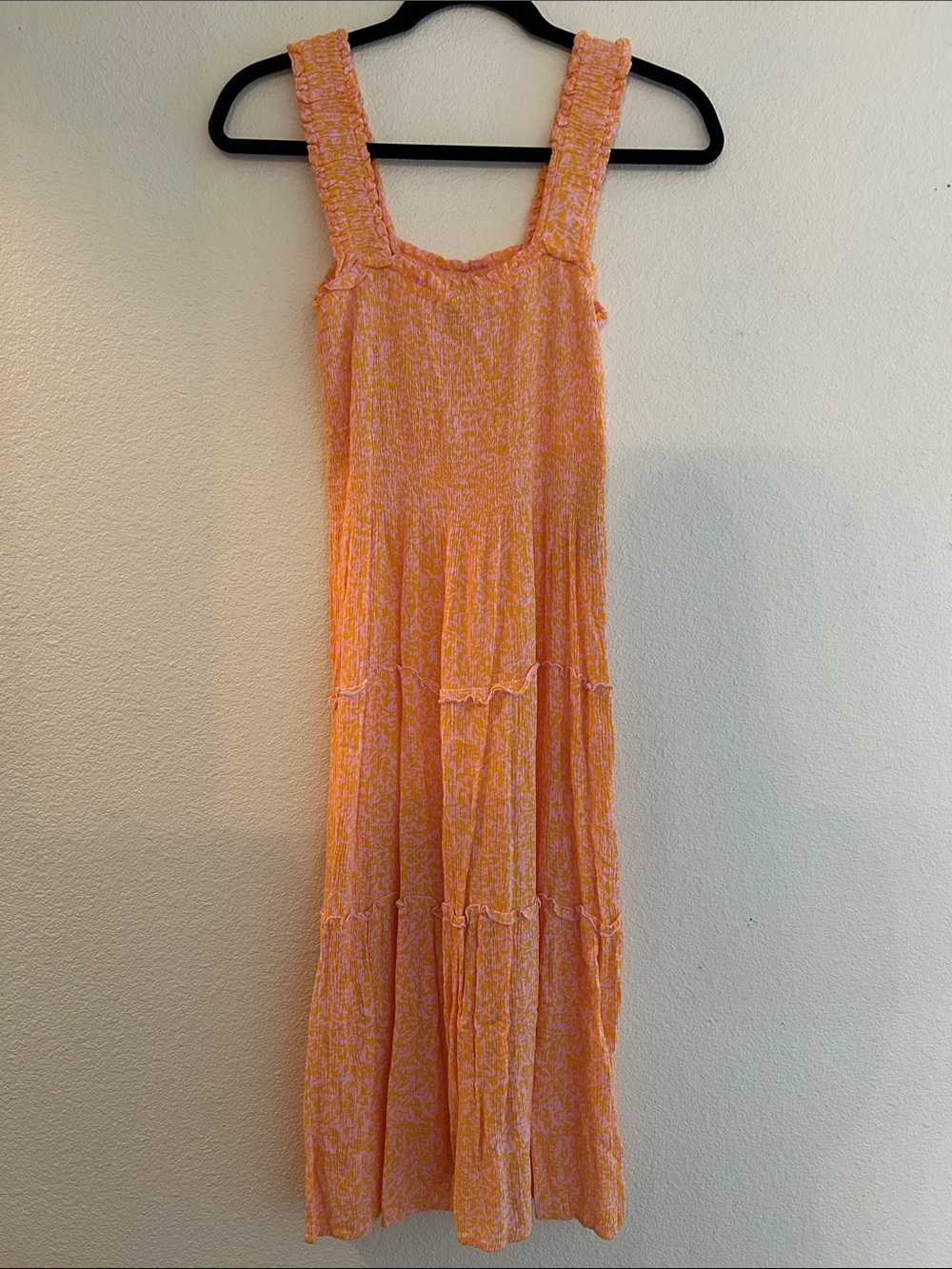 Vero Moda Peach-Orange Tiered Maxi Dress